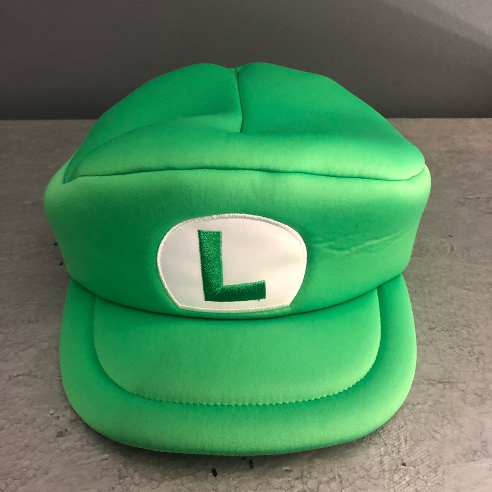 Super Mario Luigi Cosplay Costume Hat Cap Green
